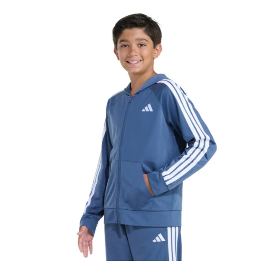 NWT adidas Youth Blue Tricot Jacket Size Small